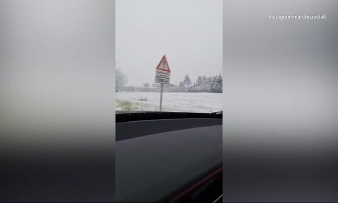 Marchisio, gita in un paesaggio innevato