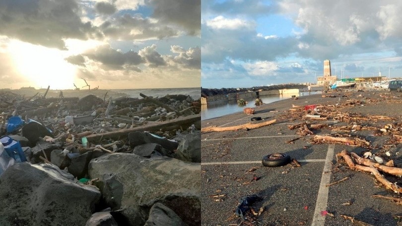 Fiumicino, la mareggiata mette in ginocchio il litorale