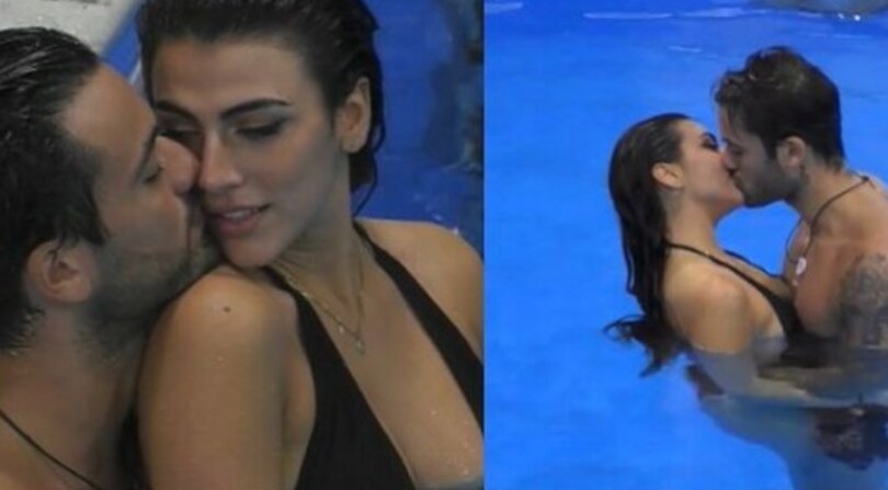 Pretelli e la Salemi, baci in piscina: i social impazziscono