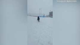 Djokovic, allenamento nella neve