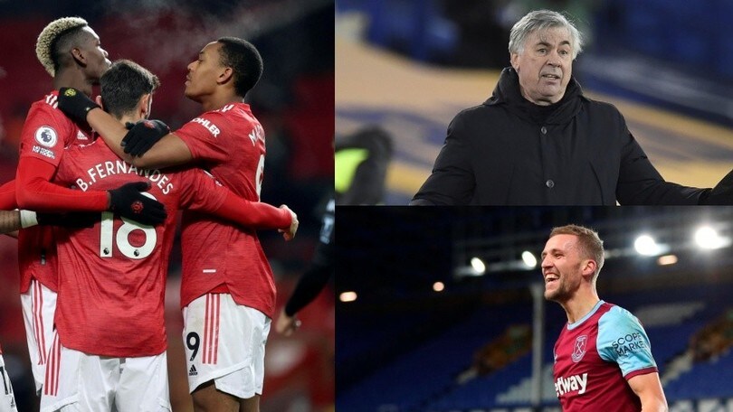 Everton di Ancelotti sconfitto in casa, Manchester United vola in testa