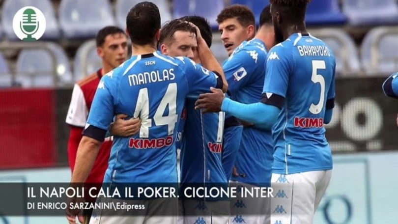 Il Napoli cala il poker. Ciclone Inter