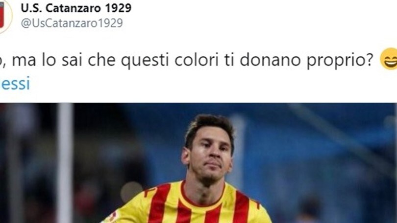 Il Catanzaro chiama Messi: "I nostri colori ti donano"