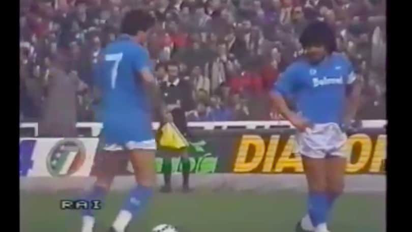 Maradona, video inedito: terzino contro la Juve di Platini