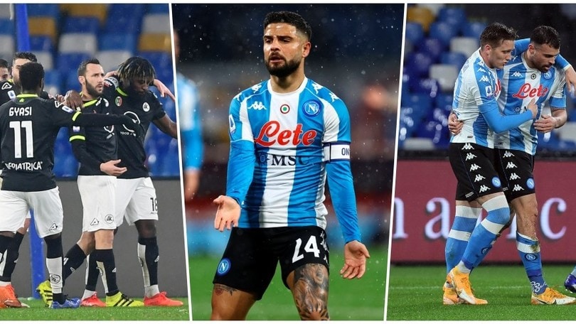 Napoli, che beffa! Petagna gol, ma lo Spezia rimonta con Nzola e Pobega