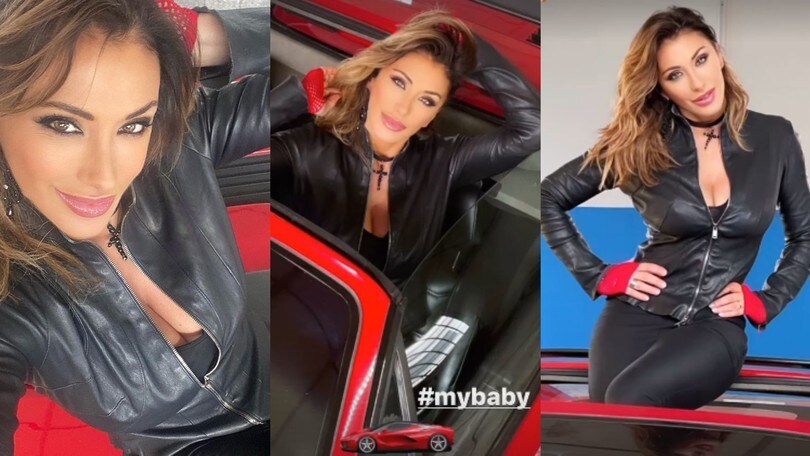 Sabrina Salerno con la Ferrari 208 GTS Turbo ed è subito "febbre a 80"