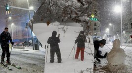 Tempesta Filomena, incredibile in Spagna: Madrid, si scia in centro!