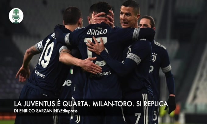La Juventus è quarta. Milan-Toro, si replica
