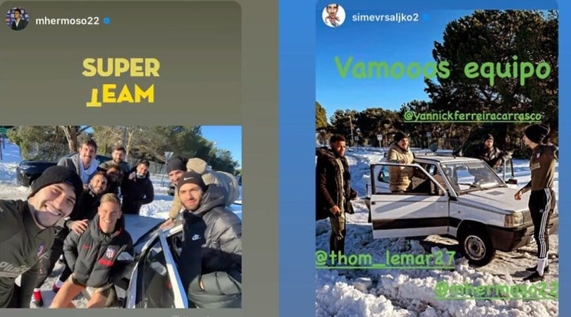 Carrasco, Lemar e Hermoso show a bordo di una Panda 4x4