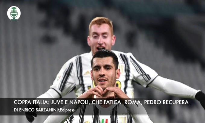Coppa Italia: Juve e Napoli, che sofferenza. Roma, Pedro recupera