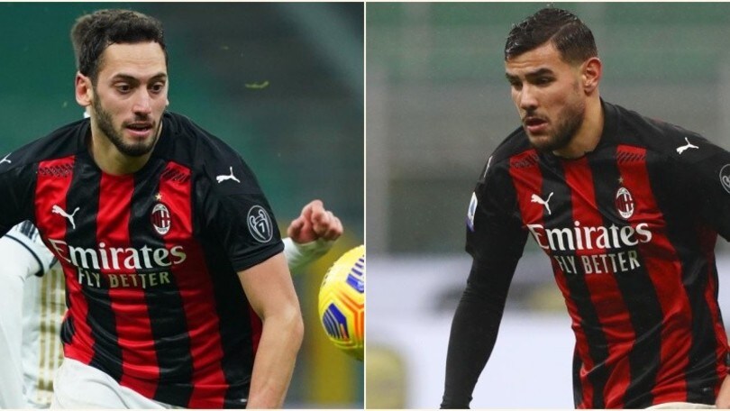 Milan, Calhanoglu e Theo Hernandez non si allenano: fuori col Cagliari?