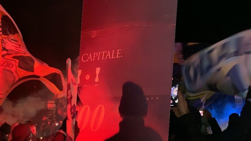 Lazio, il pullman lascia Formello tra i cori dei tifosi