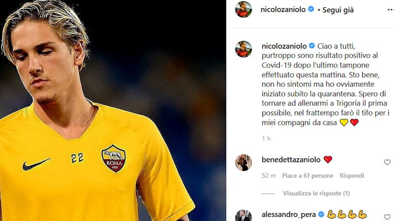 Roma, Zaniolo positivo al Coronavirus