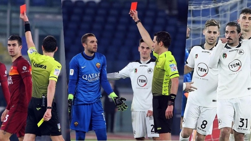 Disastro Roma: doppio rosso in 1' e Spezia ai quarti di Coppa Italia