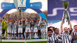 Juve, che festa: Chiellini alza la Supercoppa italiana