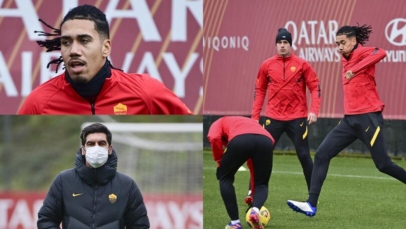 Roma, la carica di Smalling. Fonseca osserva pensieroso