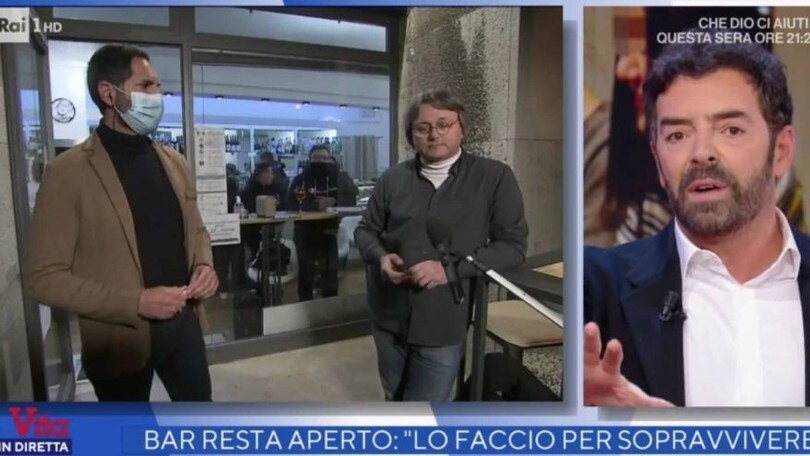 Matano furioso: ristoratore no mask, caos a La vita in diretta
