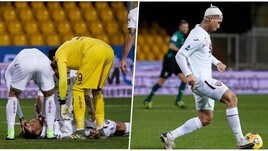 Benevento-Torino, paura Izzo: che botta con Tuia!