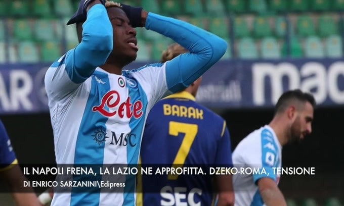 Il Napoli frena, la Lazio ne approfitta. Tensione Roma-Dzeko