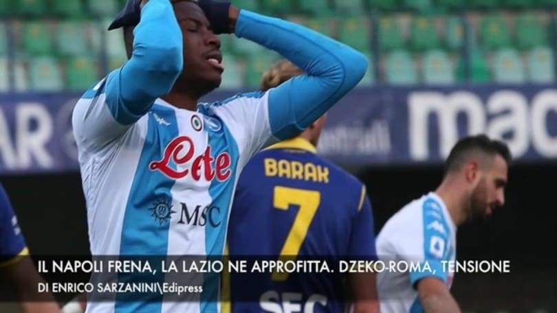 Il Napoli frena, la Lazio ne approfitta. Tensione Roma-Dzeko