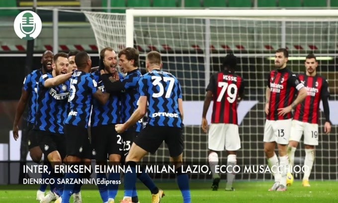 Inter, Eriksen elimina il Milan. Lazio, ecco Musacchio