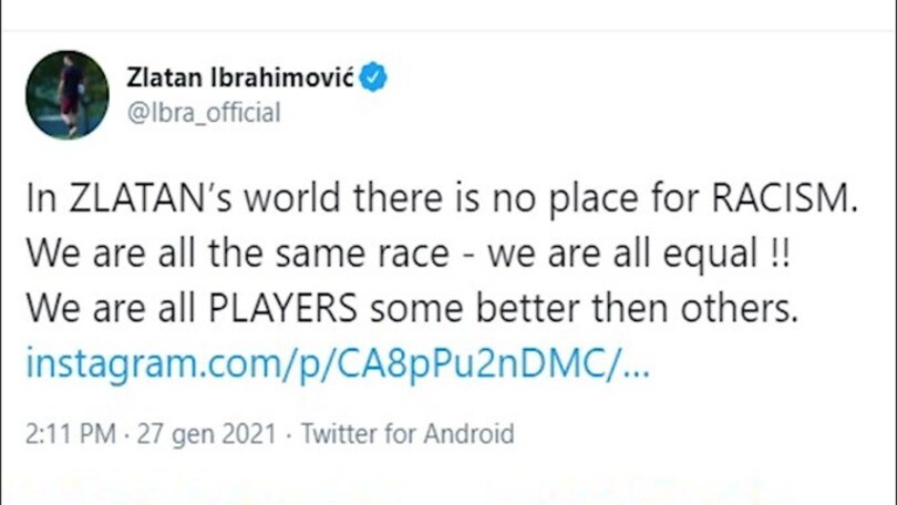 Ibra respinge le accuse di razzismo