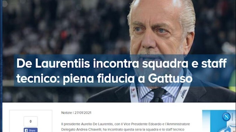 L'annuncio del Napoli: "Piena fiducia a Gattuso"