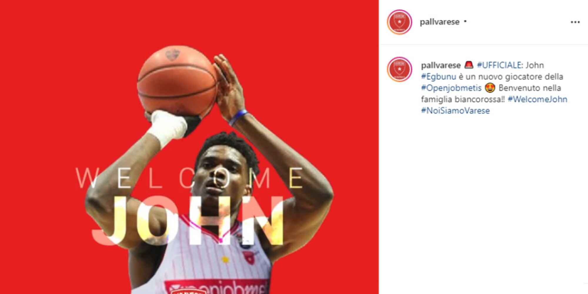 Varese, ufficiale il centro John Egbunu