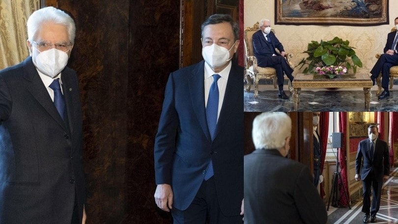 Mattarella accoglie Mario Draghi al Quirinale