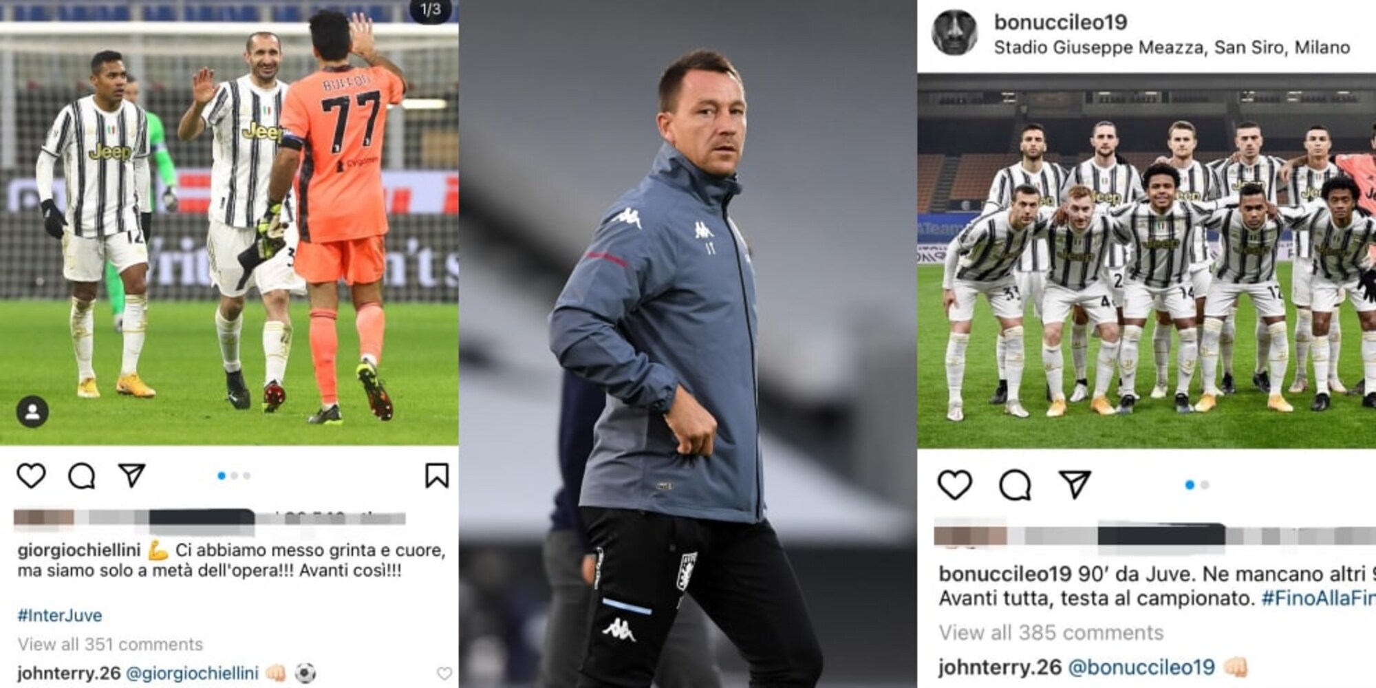 La Juve, John Terry e quei like che non ti aspetti