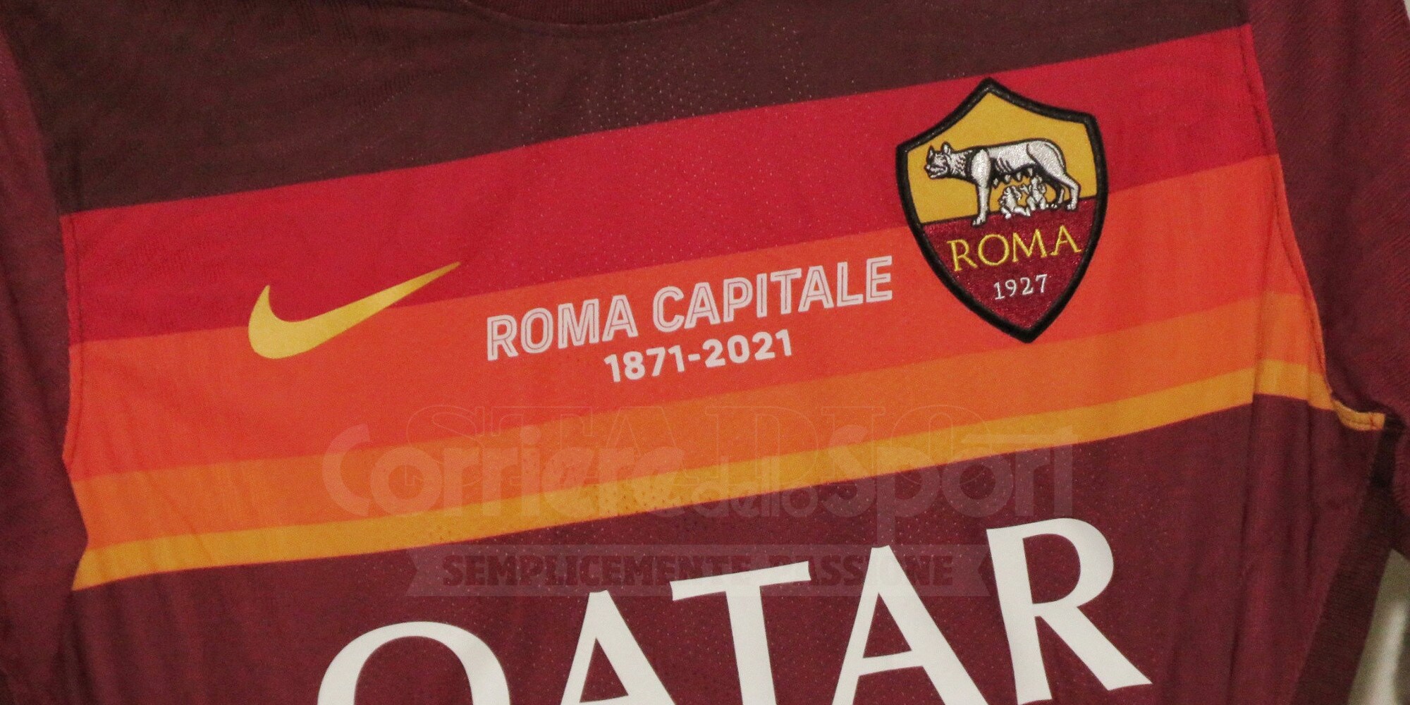 Roma, contro la Juve maglia speciale per i 150 anni della Capitale