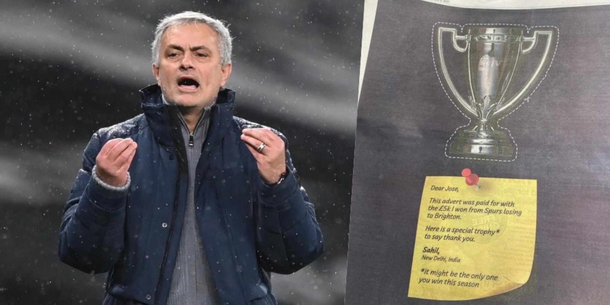 Vince 5661 euro per il ko di Mourinho: "Potrebbe essere il tuo unico titolo"