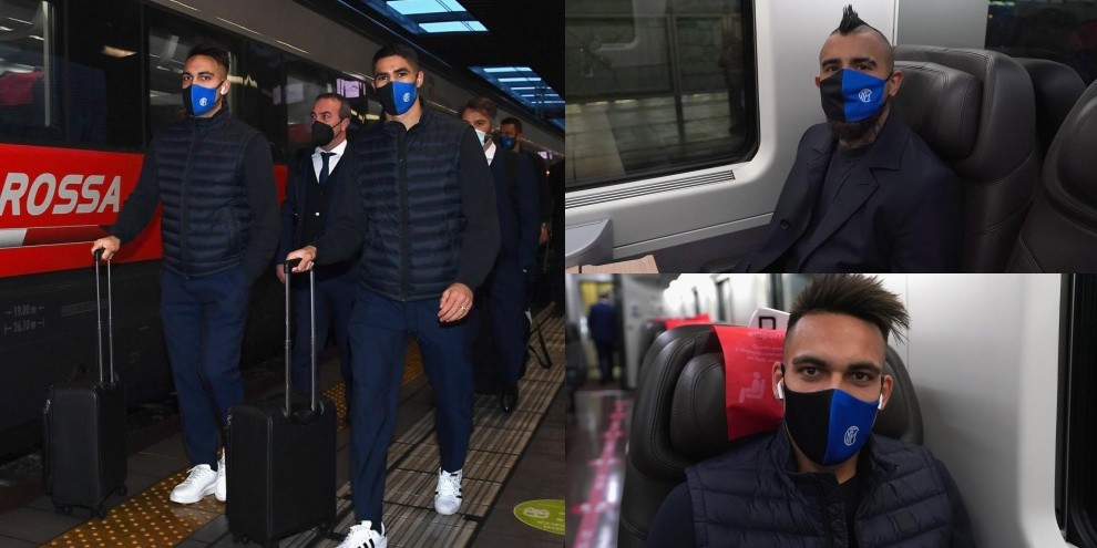 L'Inter in treno prima della Fiorentina