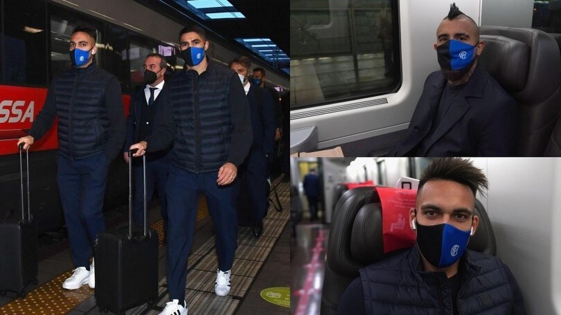 L'Inter in treno prima della Fiorentina