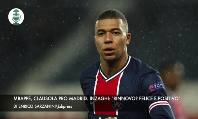 "Mbappé, clausola pro Madrid". Inzaghi: "Rinnovo? Positivo e felice"