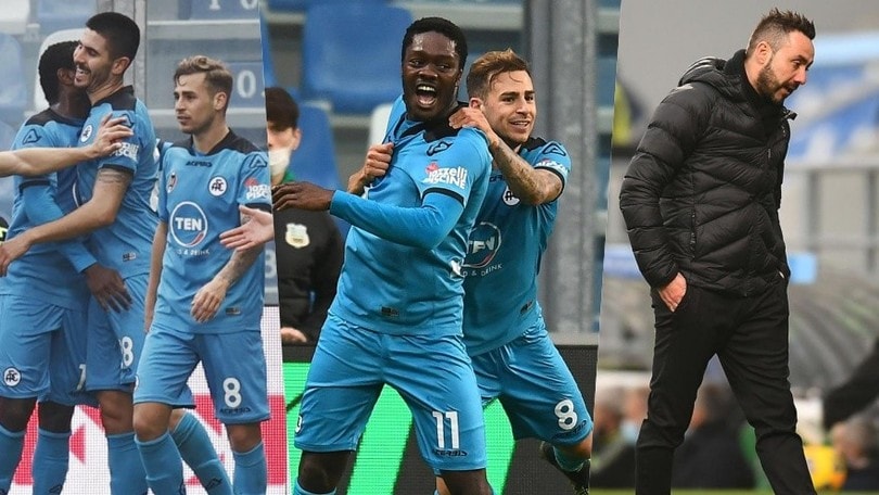 Lo Spezia rimonta il Sassuolo e De Zerbi si infuria