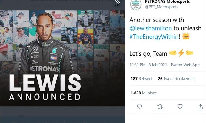 Ufficiale: Hamilton e la Mercedes insieme anche nel 2021