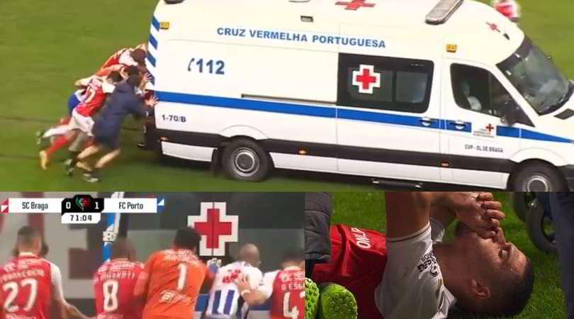 Braga-Porto, grave infortunio e ambulanza fuori uso