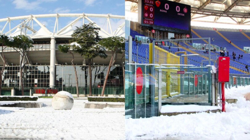 Neve a Roma nel weekend, il precedente all'Olimpico nel 2012