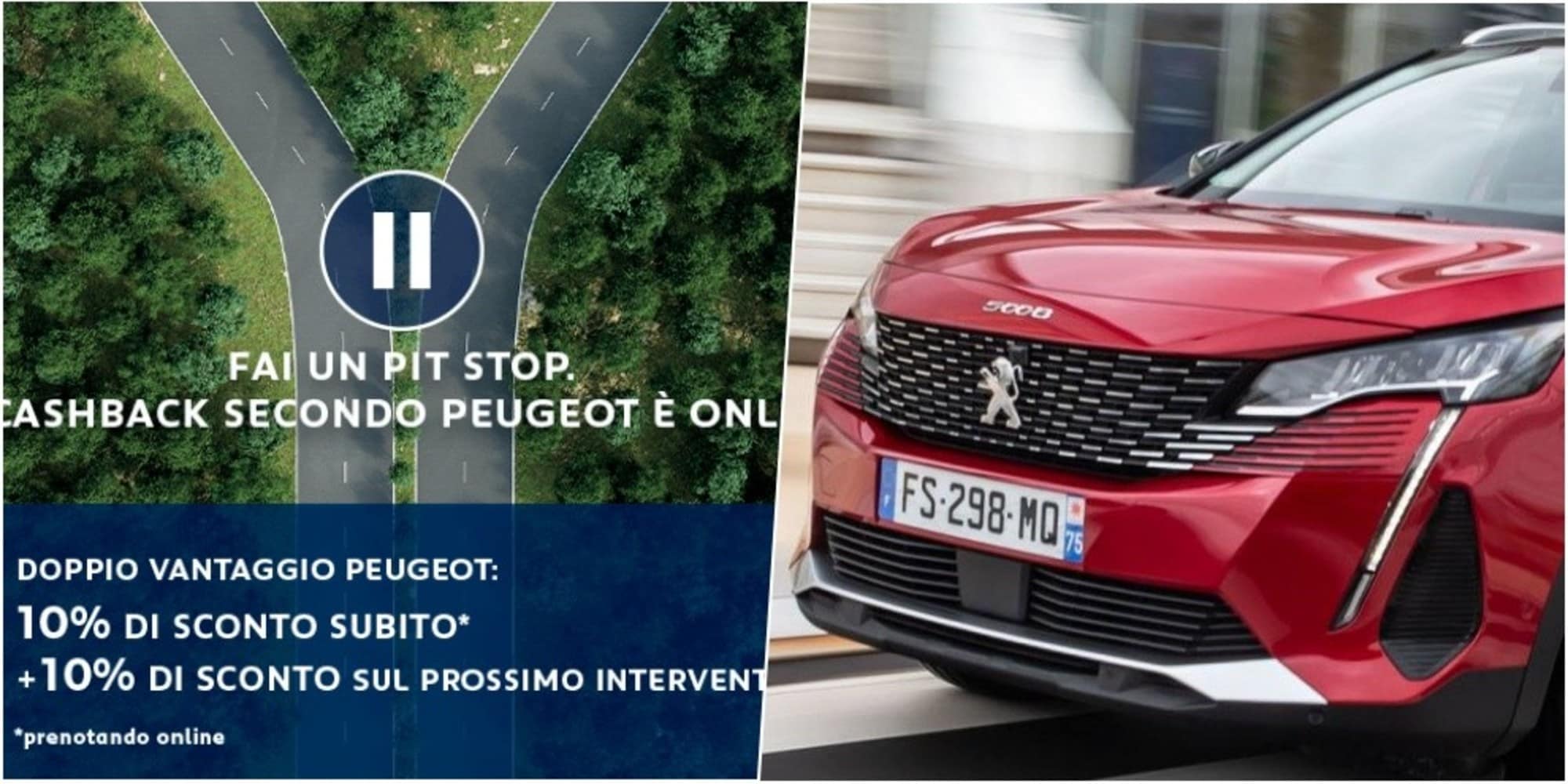 Cashback: Peugeot, ulteriore sconto del 10% nelle officine autorizzate