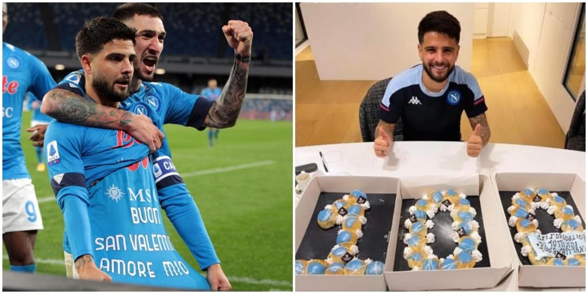 Insigne festeggia i 100 gol con una torta speciale