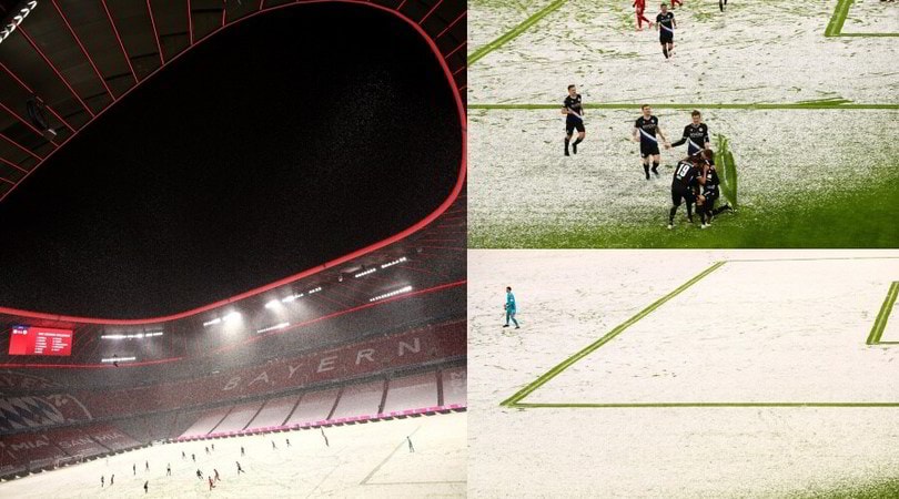 Bayern-Arminia, neve e campo gelato in Germania