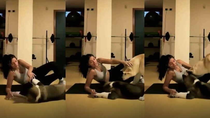 Oriana Sabatini si allena ma i suoi cani reagiscono così