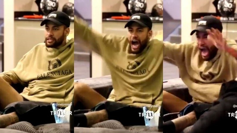 Neymar, che esultanza al gol di Mbappé!