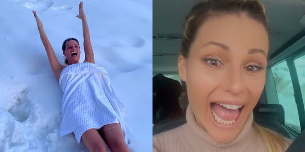 Michelle Hunziker seminuda nella neve: risultato tutto da ridere...