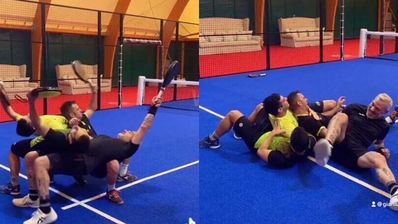 Gianluca Vacchi, il ballo sul campo da padel diventa virale