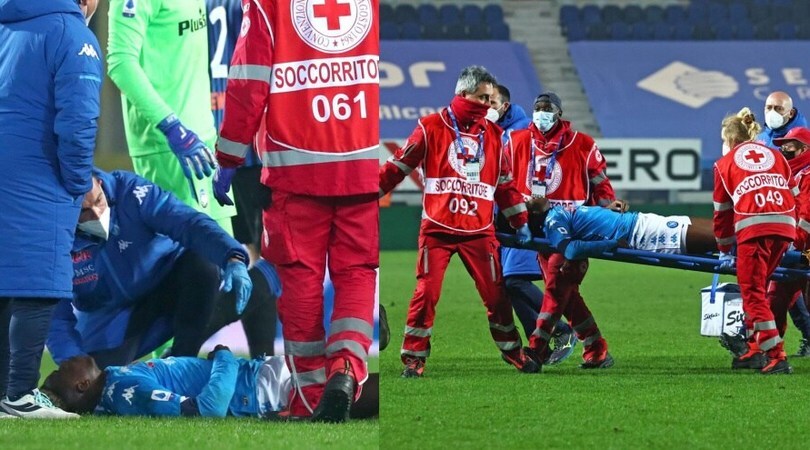 Napoli, Osimhen perde i sensi ed esce dal campo in barella