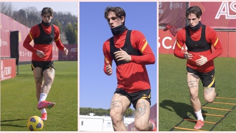 Roma, Zaniolo torna in campo: ecco il suo allenamento col pallone