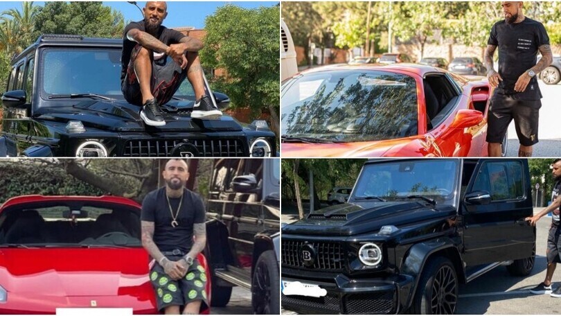 Arturo Vidal, Ferrari 488 e Brabus 800 Widestar nel suo garage