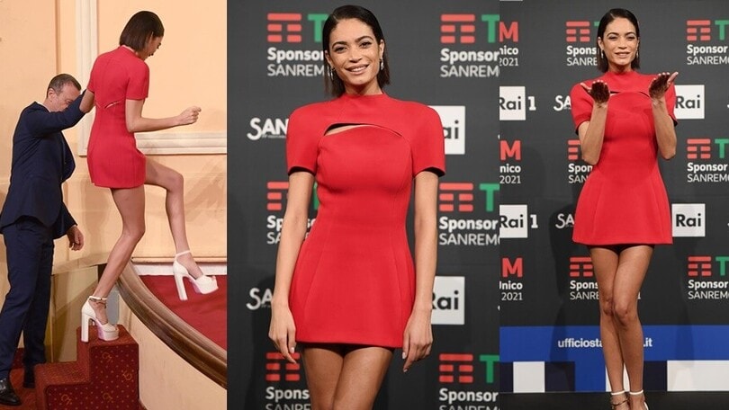 Elodie, il look total red conquista Sanremo